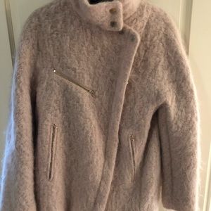 Zara fuzzy coat blush